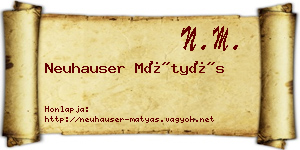 Neuhauser Mátyás névjegykártya