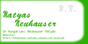 matyas neuhauser business card